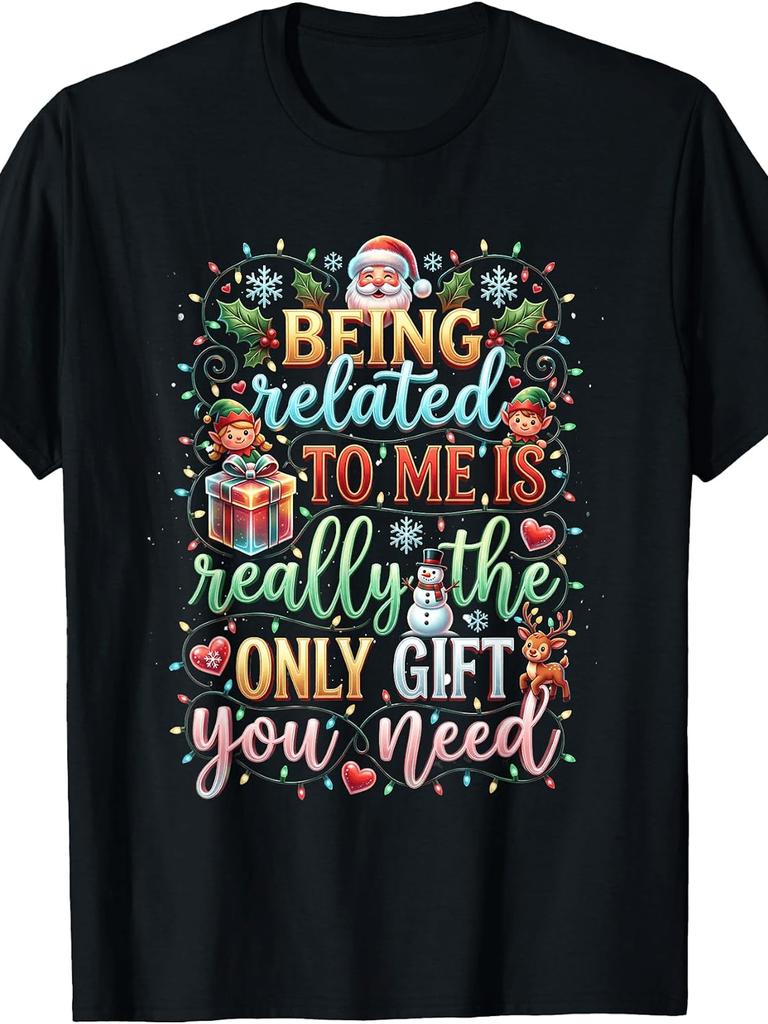 Unisex T-shirt Being Related to Me Funny Christmas Family Xmas Pajamas 2026 T-Shirt