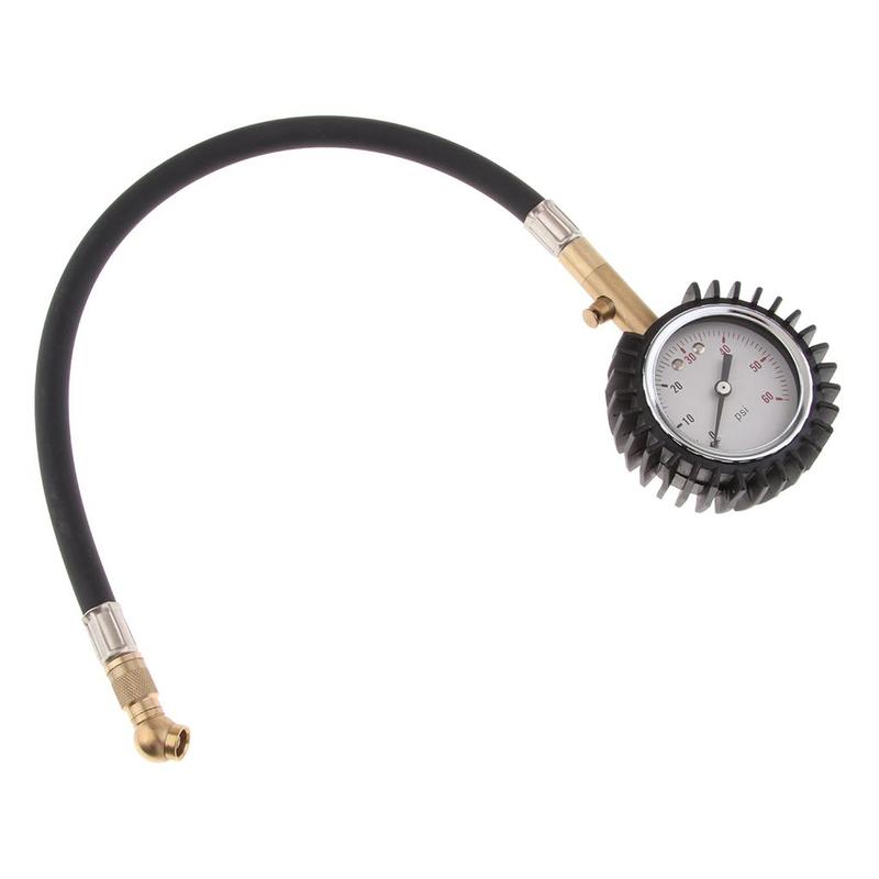 Auto Tyre Air Pressure Gauge 0-60PSI High Accuracy Plastic Dial Meter for Car and Motorcycle Use