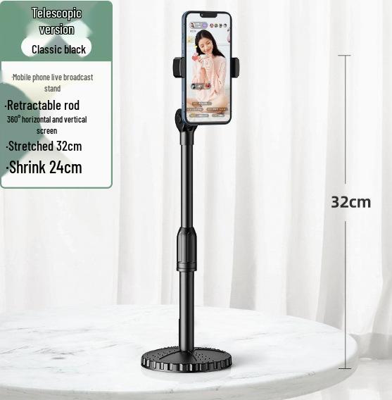 360° Rotating Telescopic Desktop Stand for Live Streaming & Photography