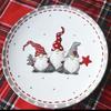 Christmas ceramic double-layer string plate three-layer snowman snack plate husband cake fruit plate dessert plate tableware set