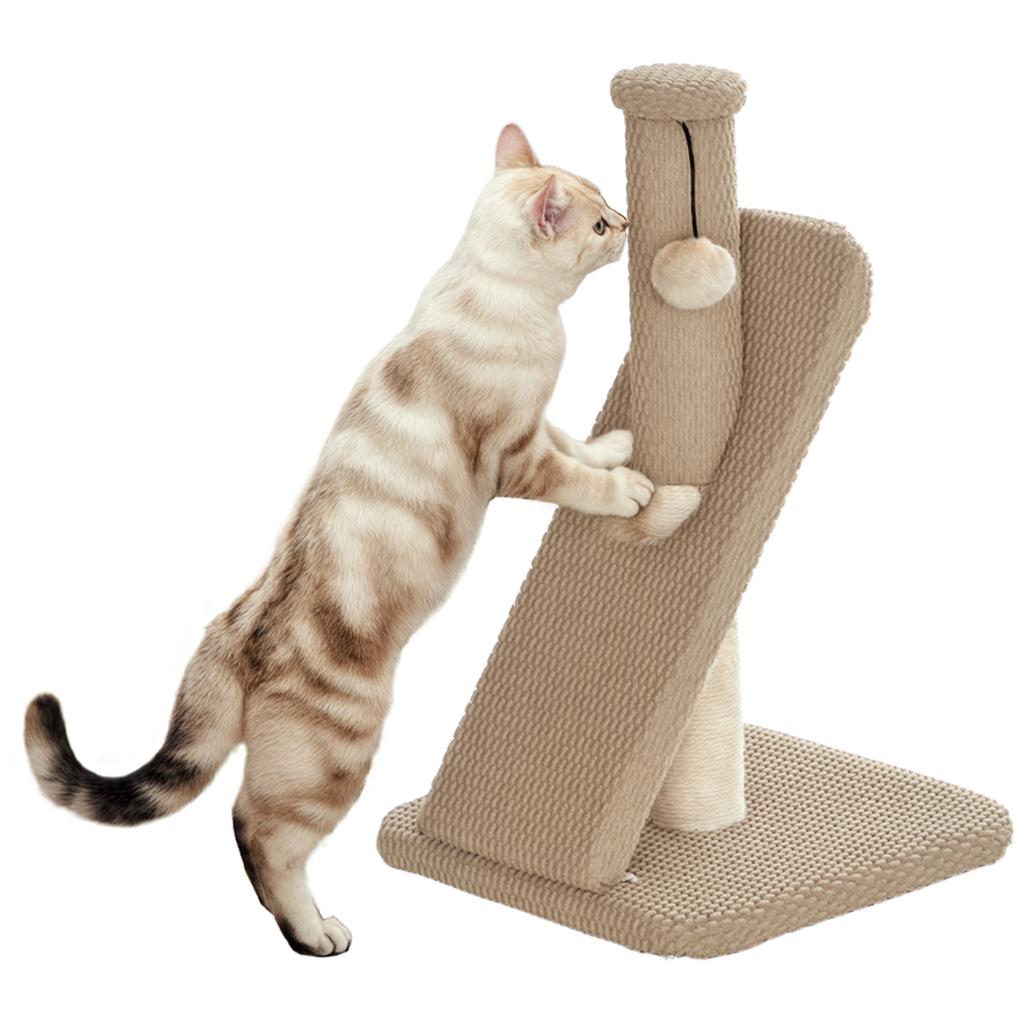 Cat Scratching Post with Scratch Board, Play Ball, Bumpy Texture/Sisal, 54 cm, Light Brown