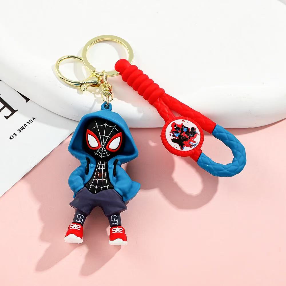 Spider Man Cute Doll Widget Action Figures Avengers Iron Man Captain America Keychain Bag Keyring Widget Birthday Gifts
