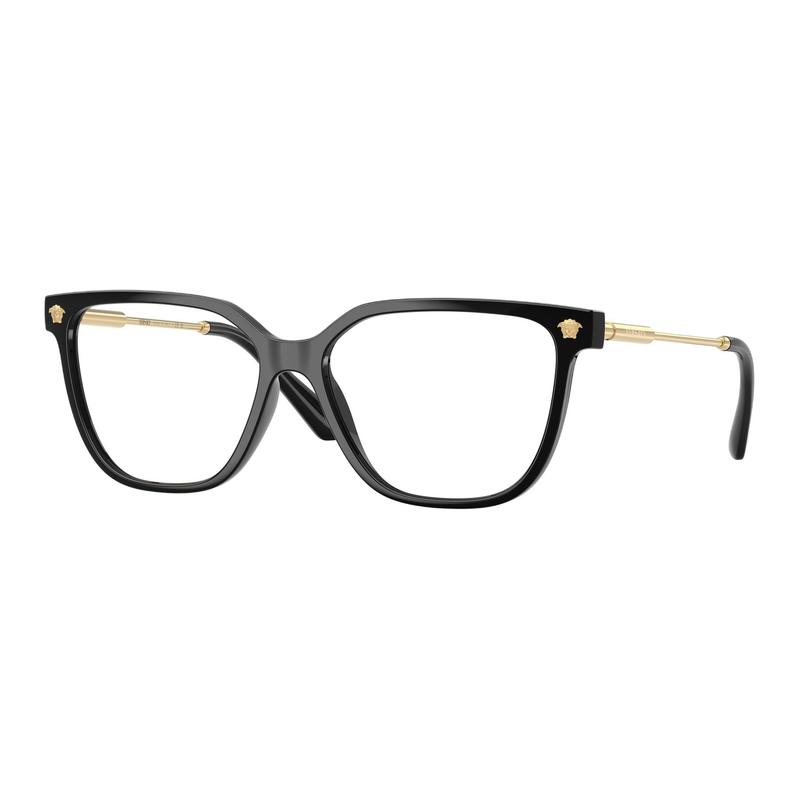 Versace Brand LOGO, plate and metal, square optical glasses, same style for men and women, couple style, black 34503800 0VE3388U-GB1-Black 55