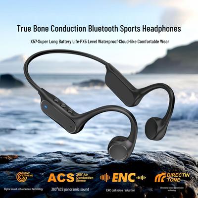 New X57 True Bone Conduction Bluetooth Earphones IPX5 Waterproof Long Battery for Cycling & Running