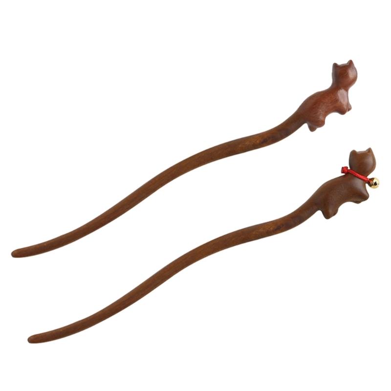 Lovely Cats Theme Hairpiece Cats Hairpin Comfortable Wood Texture Hair Decors Cats Hair Clip Suitable for Daily Wear