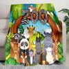 Jungle Animal Friends Plush Blanket Suitable All Seasons Soft Comfortable Sofa Office Nap Travel Birthday Gift Christmas Present