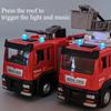 New 1:50 Alloy Fire Truck Die-casting Simulation Water Spraying Car Toy with Lights and Music, Water Spraying Rescue Car Toy