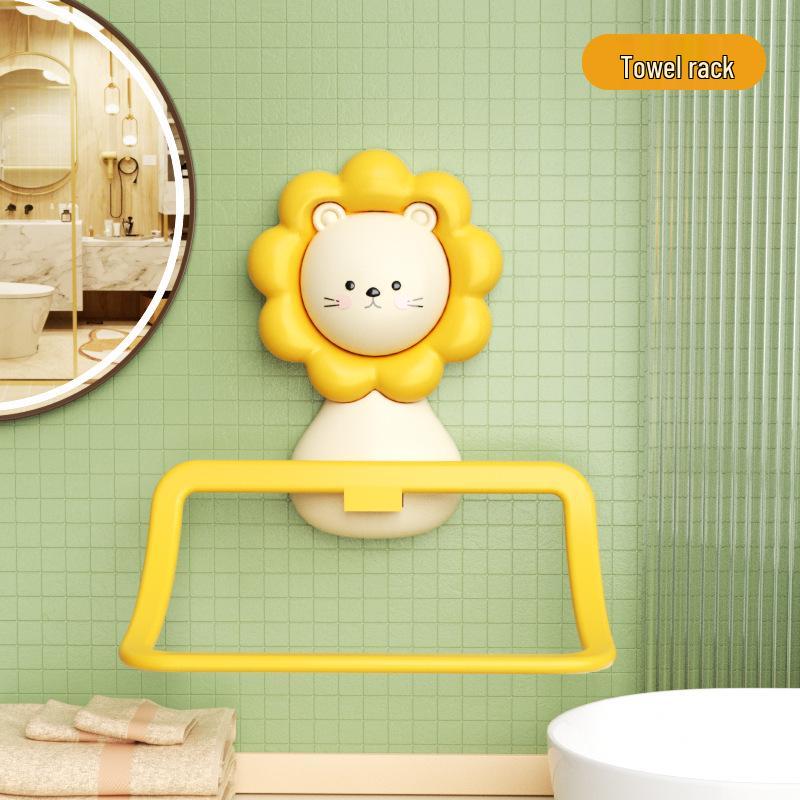 

Детский мультяшный набор для ванной: Стакан для зубных щеток и ополаскивателя, Вешалка для полотенец, Мыльница, Детский стакан для зубов.