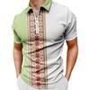 Men'S Casual 3D Digital Printing Short Sleeve Zipper Polo Shirt Men'S Clothing