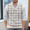 Men's Plaid Printed Sleeveless V-neck Vest Knit Jumper
