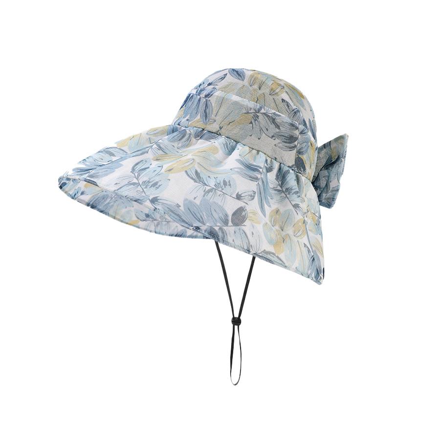 

Летняя полая шляпа с принтом, женская уличная дышащая шляпа от солнца, складная шляпа от солнца синий