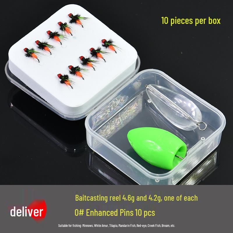 White Strip Fishing Rig: Micro Lure Baits, Mosquito Fly Hooks, Feather Lure, and Imitation Melon Seed Bait