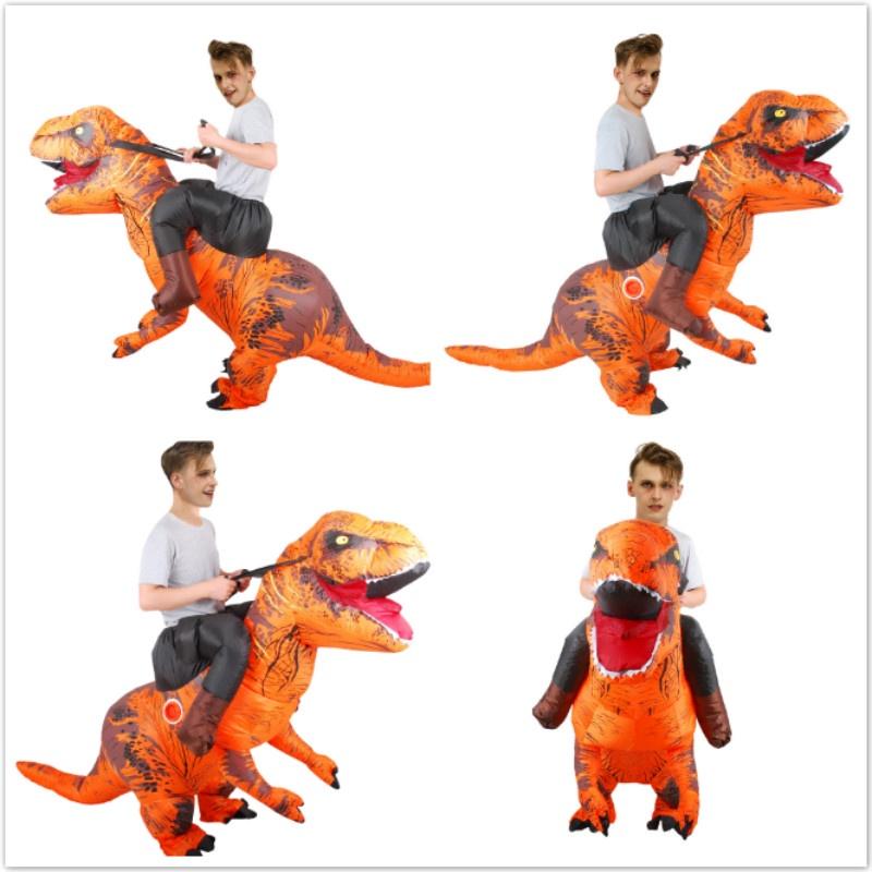 T Dinosaur Inflatable Rex Rideon Costume Blowup Cosplay Fancy Adults Dress