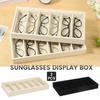 2Pcs 6 Grid Sunglass Glasses Storage Case Sunglass Display Organizer Tray Stackable Eyeglasses Box Collector for Women Men