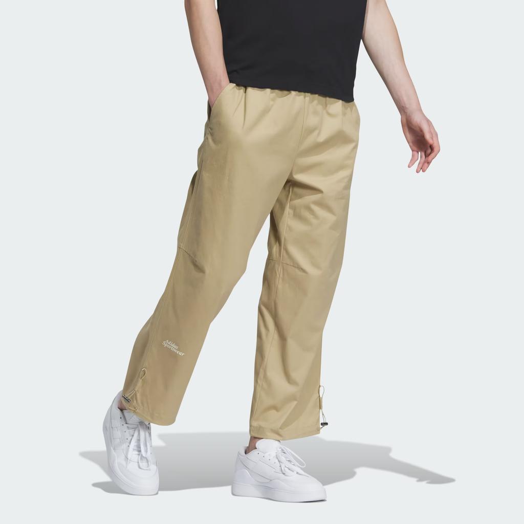 Adidas Wide Woven Track Pants With Plain Logo Men Bottoms Light-Khaki IT3948