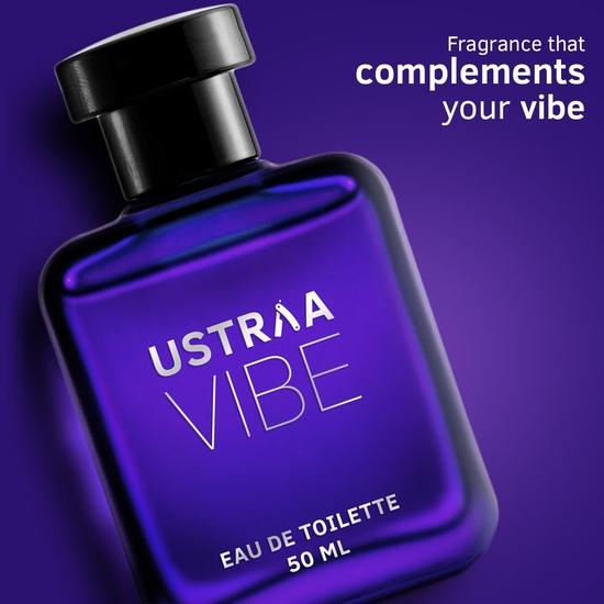 Ustraa Vibe Edt Liquid Perfume For Men - 50Ml | Long-Lasting Masculine Fragrance | Intense Woody, Citrusy Notes With Sweet Fragrance