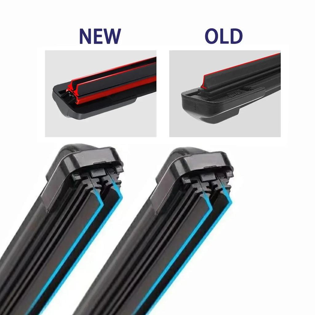 Interfejs typu J/U Uniwersalna Nowa Generacja 1 szt. Wycieraczka przedniej szyby typu J 35cm-65cm Pióro wycieraczki Wielofunkcyjna Podwójna Gumowa Pasek Wycieraczki Samochodowe Szyby