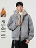 Unisex Winter Hooded Cotton Coat with Sable Collar, Thickened and Velvet-Lined for Warmth and Cold Protection