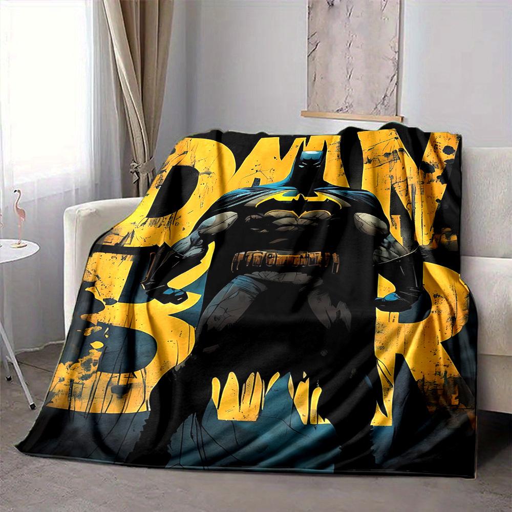1pc Batman Night Flannel Throw Blanket - Lightweight Soft Warm All-Season Blanket for Sofa, Bed, Travel, Camping  L1029057