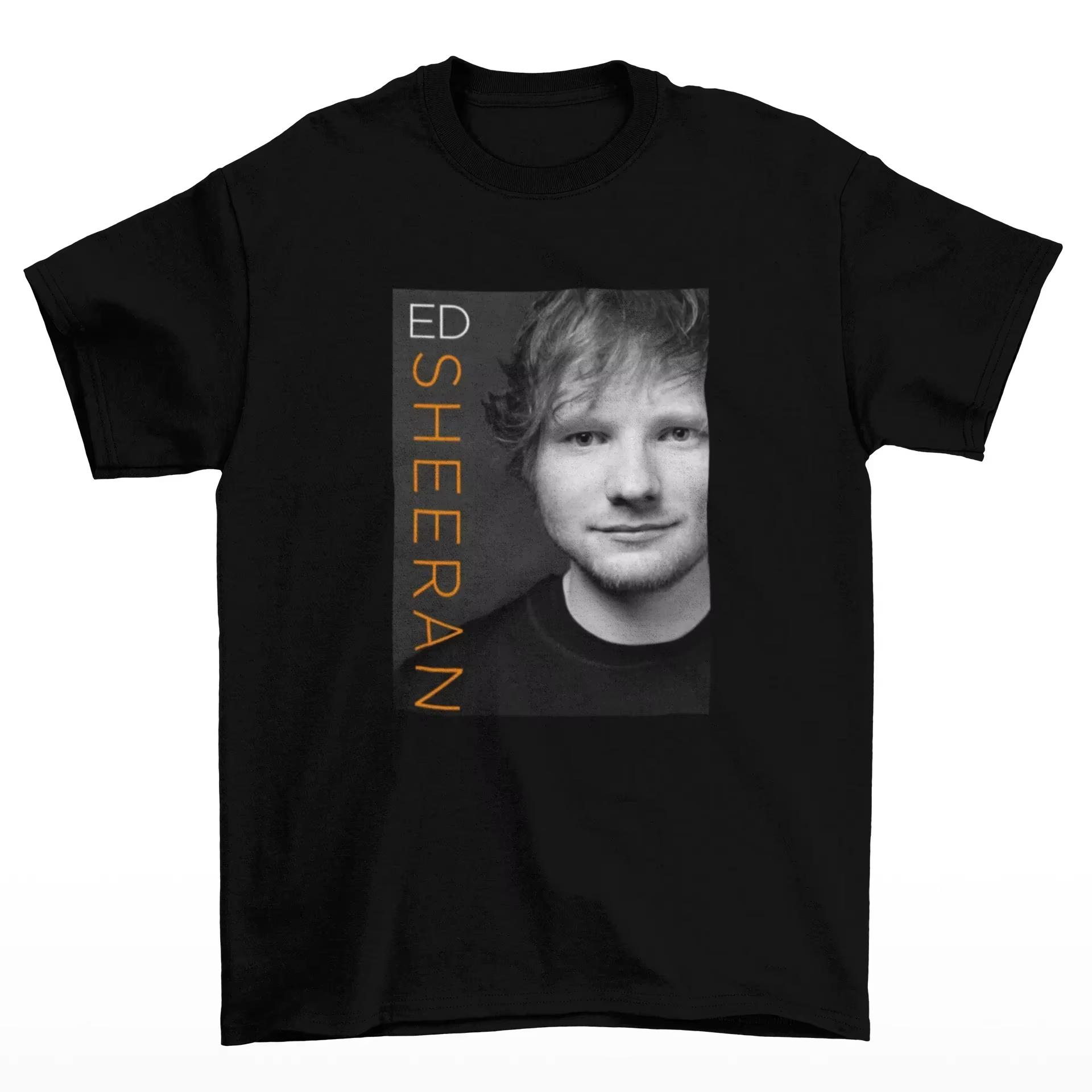 

Ed Sheeran 100Cotton shirt unisex Y2k hiphop 2026 Summer New Mens Oneck soft Short sleeve portrait graphic Tshirt fan gift S