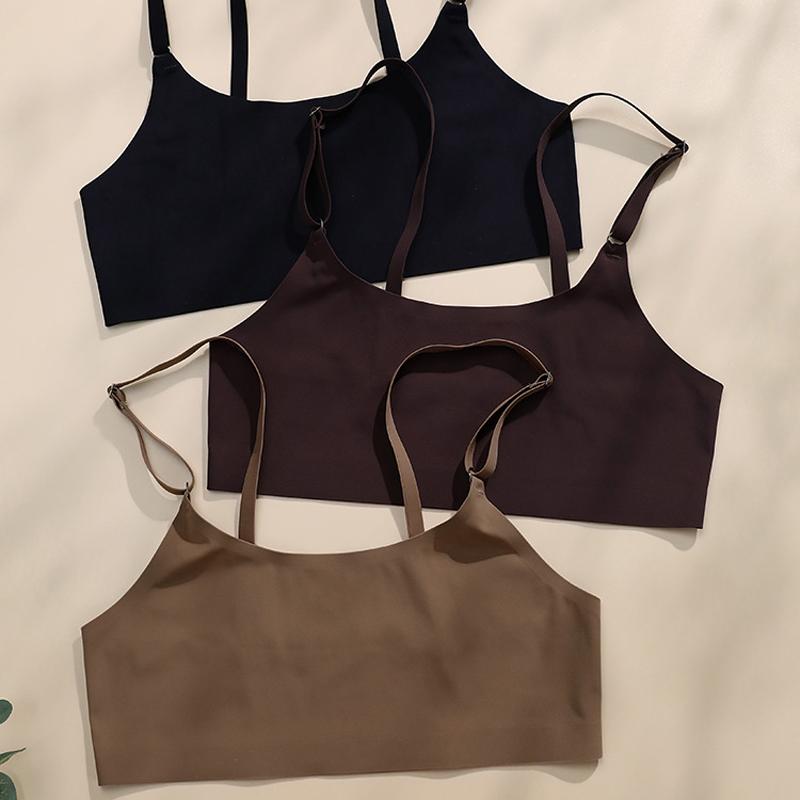 CINOON Frauen Nahtlose Bh Set Sexy Low Taille Tanga Draht Frei Bh Bralette Dessous Büstenhalter Eis Seide Weibliche Unterwäsche Set