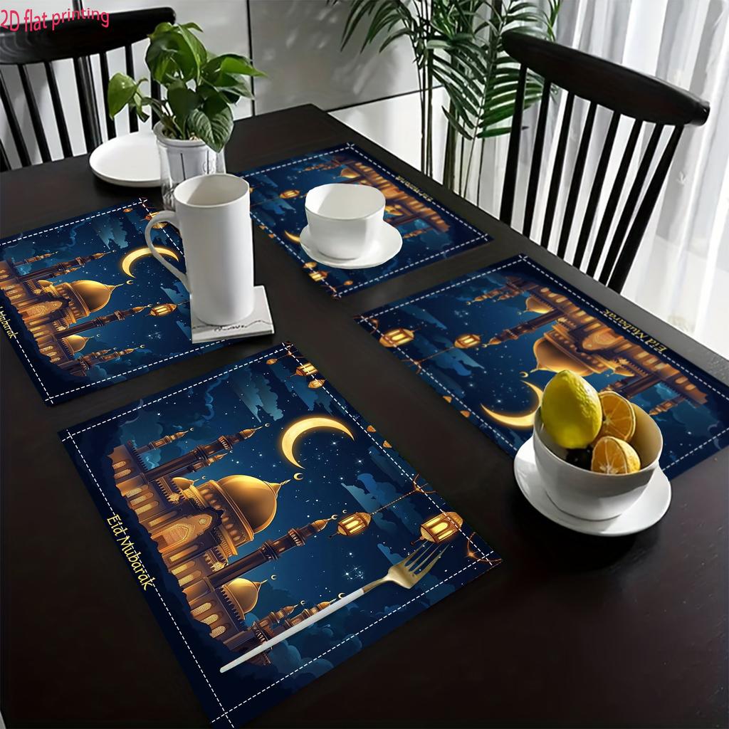 Premium Ramadan Mubarak Exquisite Cartoon Placemat Suitable for Kitchen Indoor and Outdoor Dining Decoration