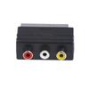 1 Stück Silber SCART zu 3 Cinch Composite Phono Adapter Konverter + Ein/Aus-Schalter