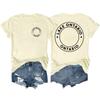 Men's and Women's Matching Fashion Casual Letter-Printed Round-neck Short-Sleeved T-Shirt Top