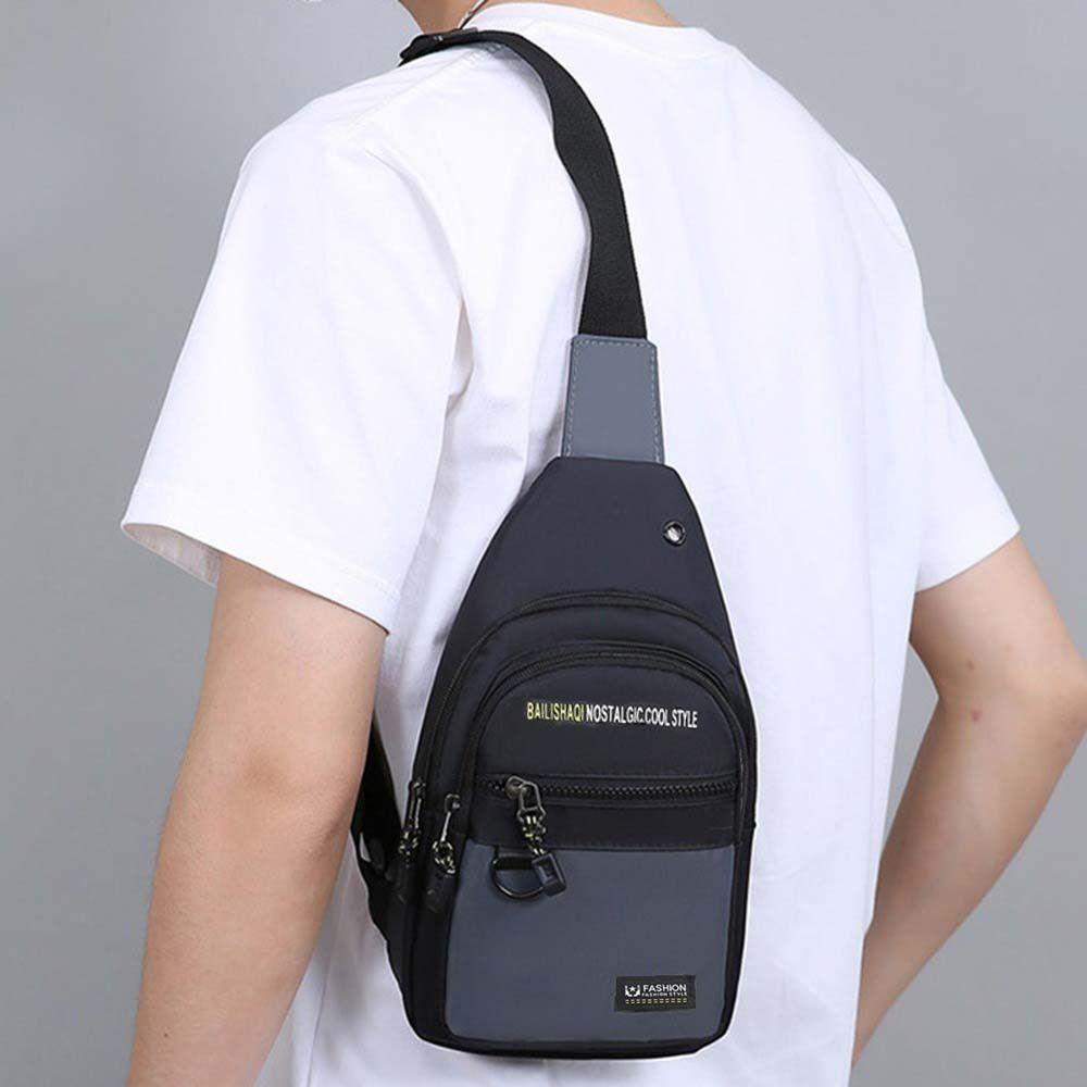 Large Capacity Mobile Phone Bag Multipocket Sports Chest Bag Casual Male Chest Bag  Outdoor