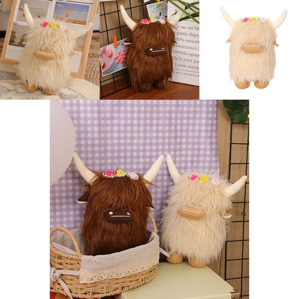 Highland Cow Plush Toy For Home Decor And Play Scottish Cattle Stuffed Animal