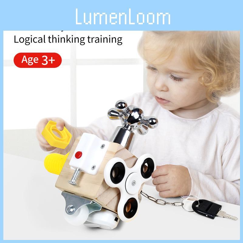 3d Wooden Puzzle Lock Toy Kids Early Education Cognitive Learn Skill Unlock