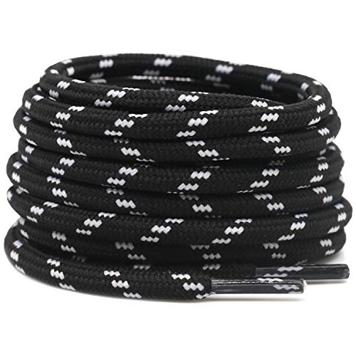 2 Pairs Work Boots Shoe Laces Diameter 4.5mm Heavy Duty Hiking Shoelaces for Men Women Round German Training Shoelace