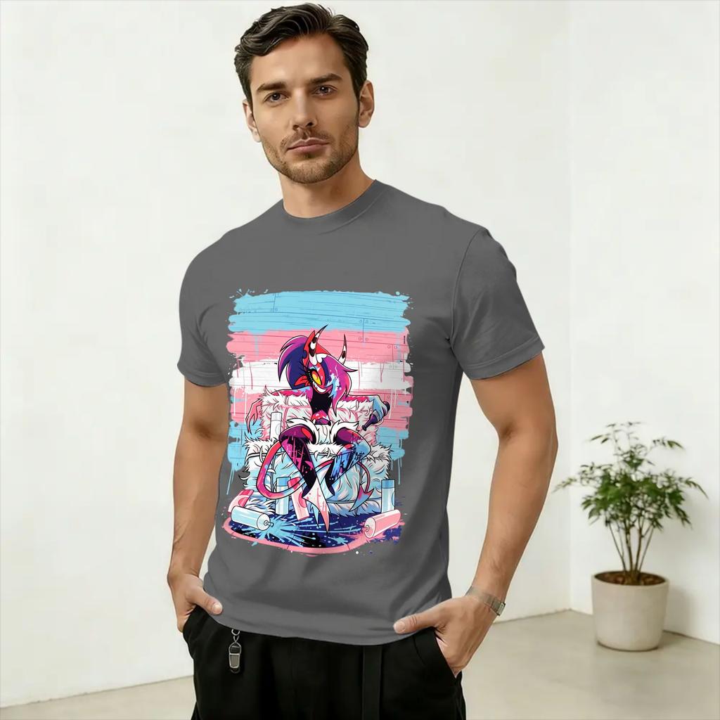 Unisex T-Shirts Hazbins Hoteling Vox Solo Metal Novelty Pure Cotton Tee Shirt Short Sleeve  T Shirts O Neck Clothes Graphic Printed