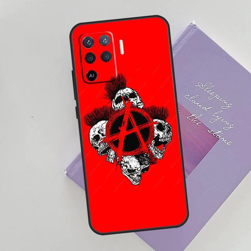 Anarchy Symbol A Phone Case For Oppo A96 A76 A16 A74 A53 A54 A94 A15 A17 A52 A72 A57S A58 A78 A98 A79 Cover OPPO A72