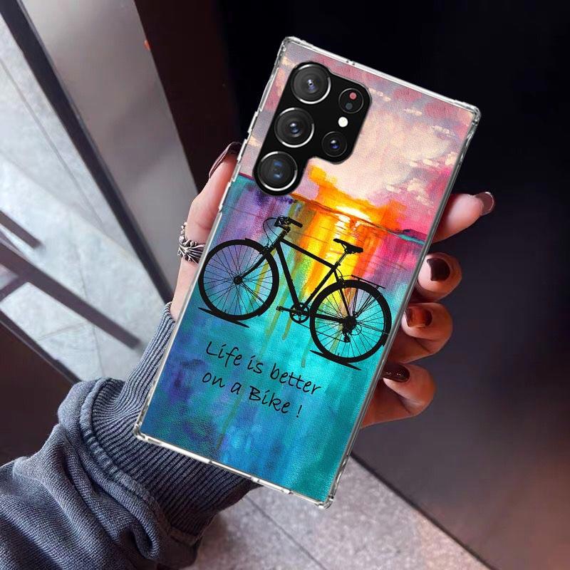 Bicycle Bike Sport Phone Case For Samsung Galaxy S23 S24 S25 Edge S26 Ultra S22 + S21 Plus S20 FE Cover Silicone Print Shell Gal