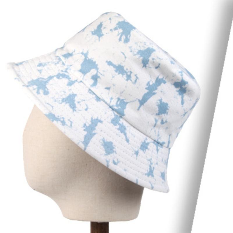 Versatile Hat Style Retro Tie Dye Printing Womens Sunshade Fishermans Hatscaps