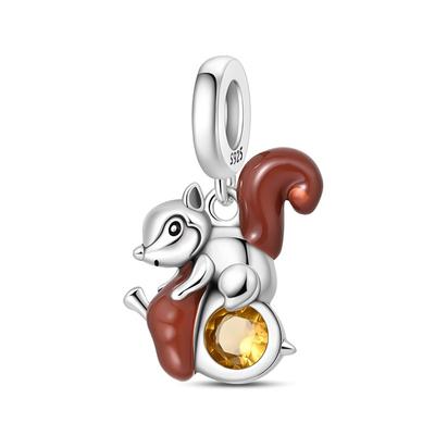 Copper Craft Autumn Squirrel Pendant Charms Jewelry Fit Authentic Bracelet Necklace Ideal For Women Handmade Gift