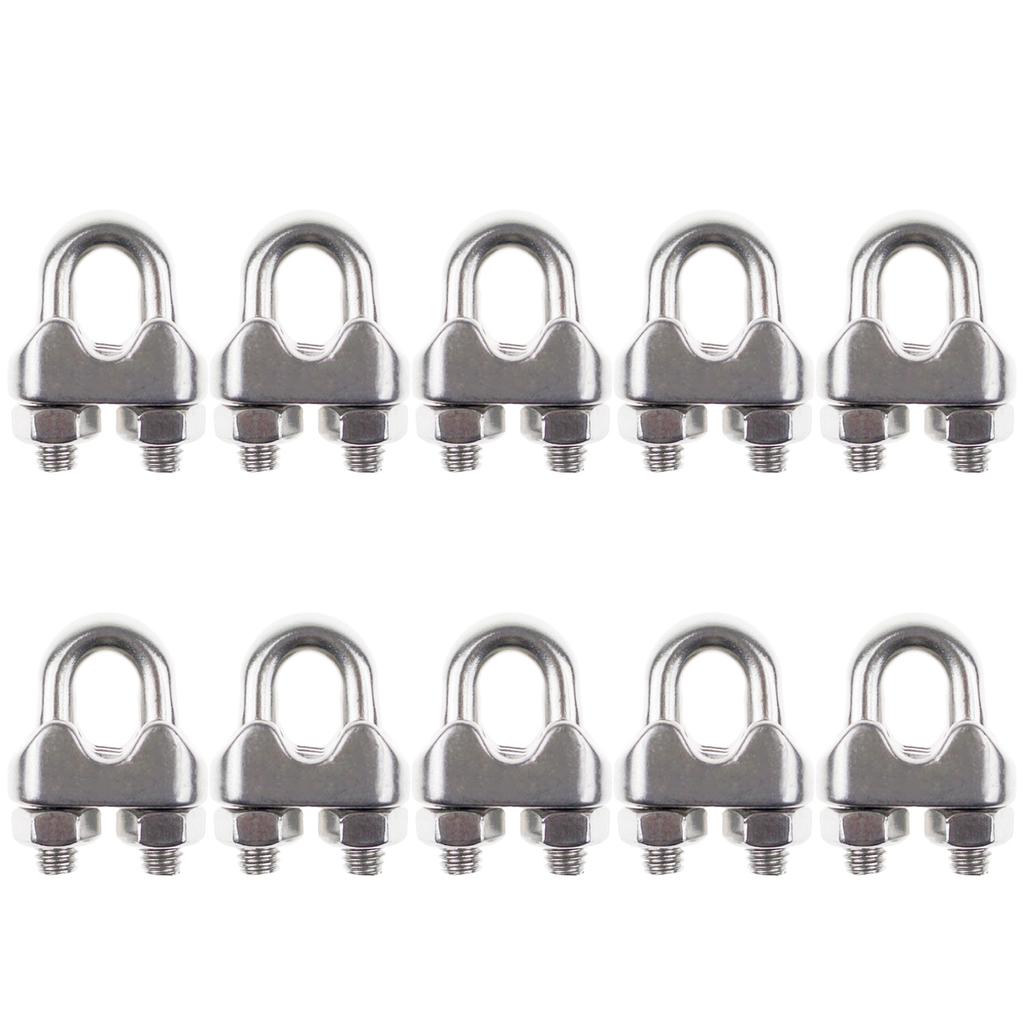 Iycorish 10pcs 2mm 1//16 Inch Stainless Steel Wire Rope Cable Clamp Fastener