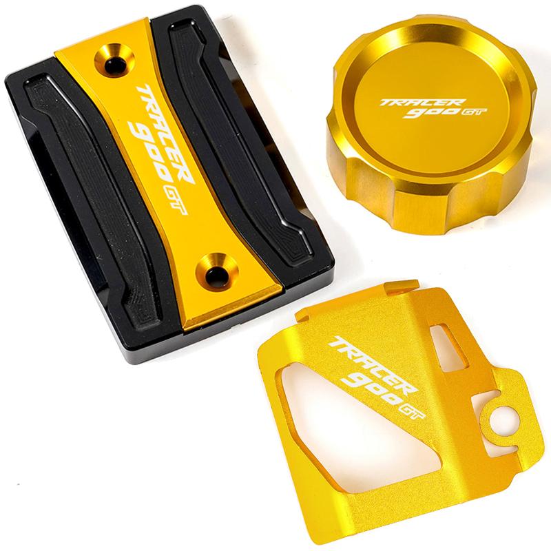 Pro motocykl Yamaha TRACER 900 /GT 900GT 2018, víčko hlavní nádržky přední brzdové kapaliny a kryt zadní olejové nádržky