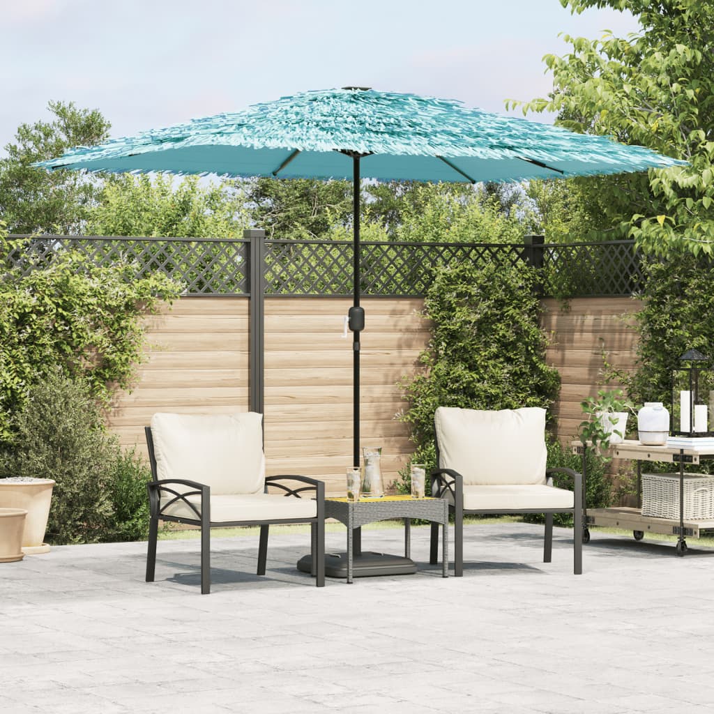 Blue Sun Umbrella with Steel Pole 300 X 200 X 250 Cm