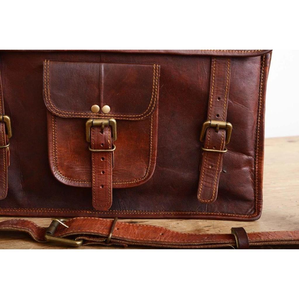 New Men's 100% Leather messenger shoulder bag vintage briefcase laptop bags