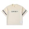 Kyrie Series Color Block Letter Round Neck Breathable Versatile Short Sleeve T-Shirt Unisex Tops Beige 172521102V-1