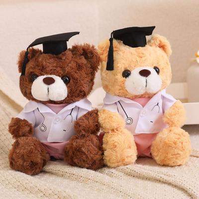 Cartoon Doctor Cap Graduation Bear Doll With Doctorial Hat Bear Animal Doll  Graduates Celebration
