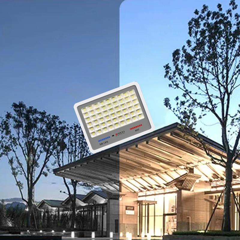 Solar Powered LED Flood Light IP67 Waterproof Outdoor Security Lights Auto-On Outdoor Wall Floodlight Timing for Patio Path Yard