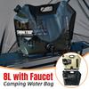 8L Camping Water Bag Large Capacity Handheld Water Bag with Faucet Vehicle Foldable Drinking Water Storage Bag for Hiking Picnic