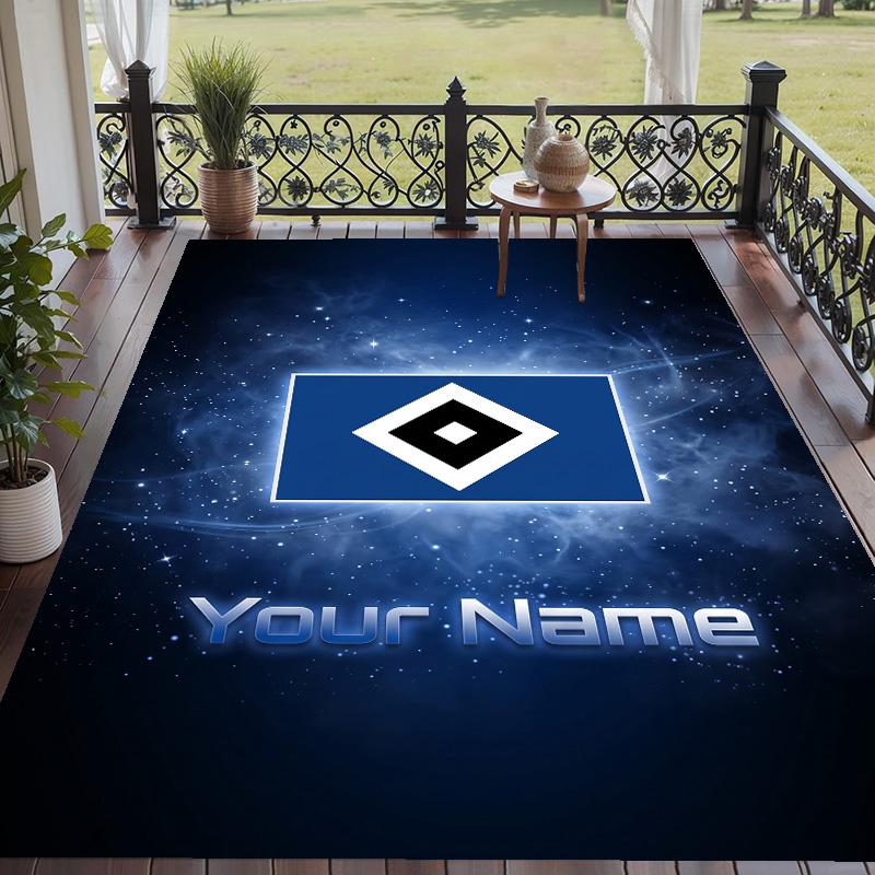 Custom Text Printed Rug Hamburger SV Non Slip Floor Carpet For Home Room Decor