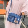 Embroidery Bear Canvas Shoulder Bag Solid Color Shoulder Bag Cute Transparent Itabag  Gift