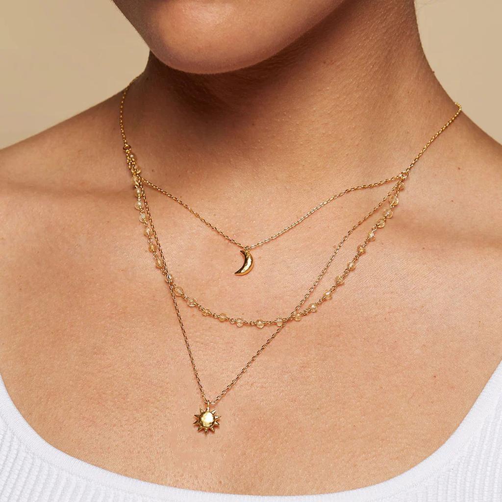 Wanxing stainless steel fringed necklace collarbone chain star moon titanium steel non-fading jewelry