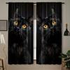 2 Pieces Rustic Animal Cat Curtains: Decorate Your Windows with Digital Printed Polyester Curtains - Suitable for Living Room