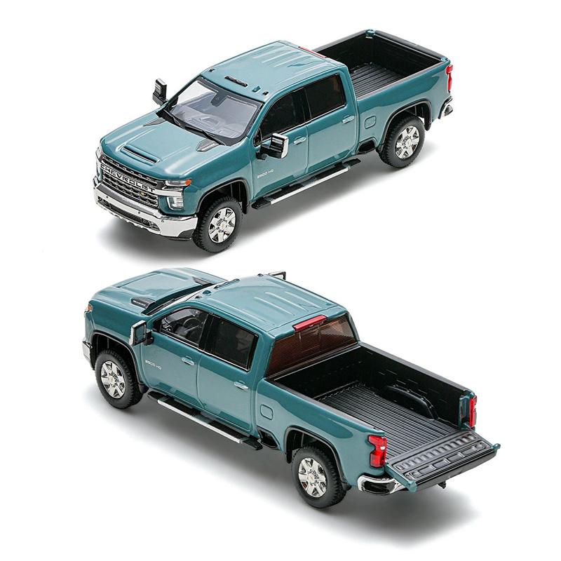 1/64 Silverado HD 2020 Alloy Pickup Car Model Diecast Metal Off-road Vehicles Car Model Simulation Miniature Scale Kids Toy Gift